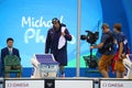 Olympic champion Michael Phelps of United States before swimming the Men's 200m butterfly at Rio 2016 Olympic Games Royalty Free Stock Photo